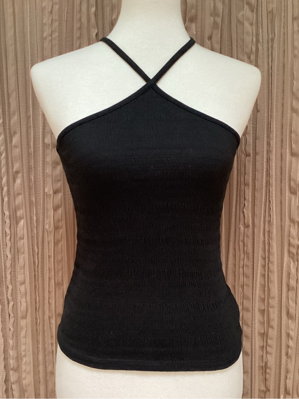 Old Navy Black Crisscross Halter Top, stretchy, form fitting, Med,  NWOTags